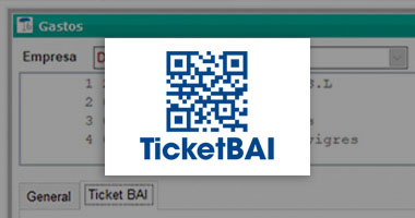 Logotipo TicketBAI y ventana ClassicGes gastos