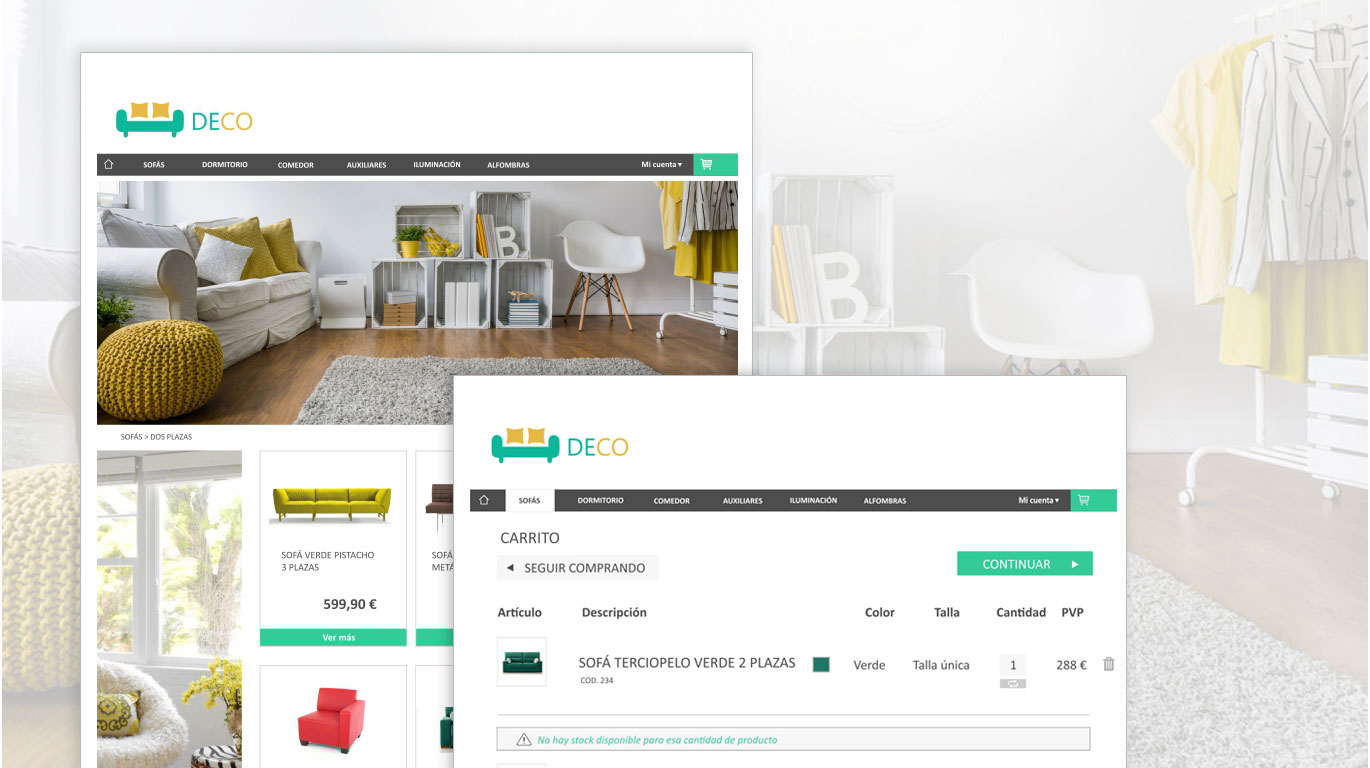 Plantillas responsive de tienda online para decoración y muebles