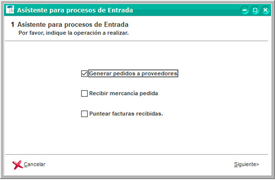 Asistente automático para generar pedidos a proveedores en ClassicGes.